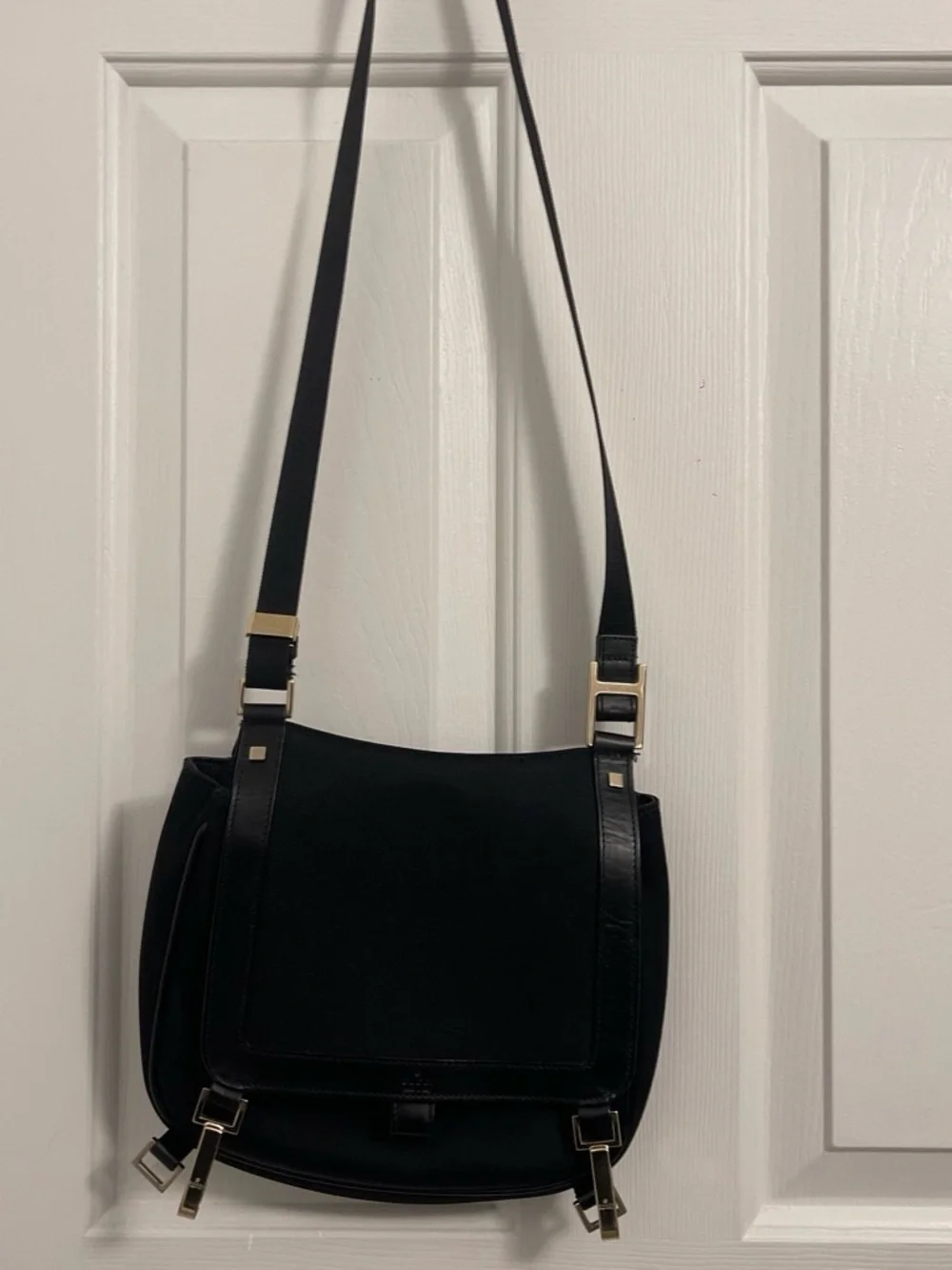 Gucci Men's Gray Monogram Canvas Shoulder Bag with Leather Trim